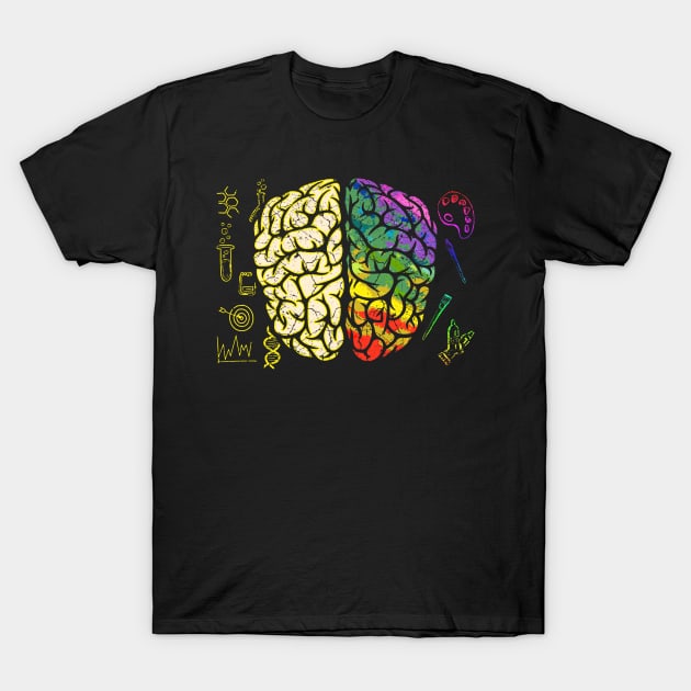 Left & Right Brain T-Shirt by Mila46
